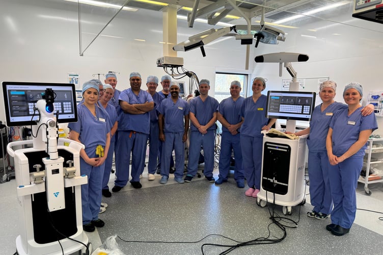 The Spire Clare Park Hospital team who have pioneered robotic-assisted knee surgery.